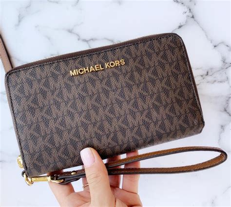 michael kors travel wallet tan|Michael Kors multifunction wallet.